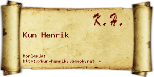 Kun Henrik névjegykártya